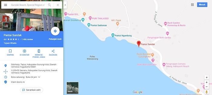 Jalan Menuju Lokasi Pantai Sundak Jogja