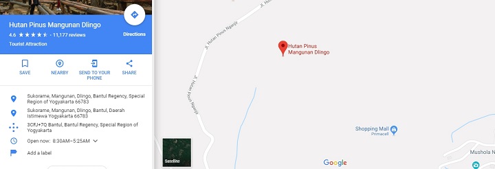 Rute Menuju Hutan Pinus Mangunan